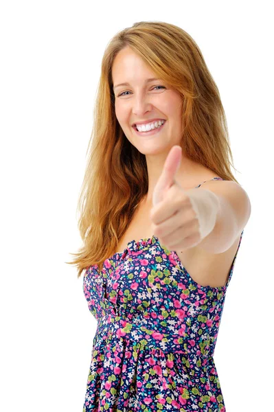 Thumbs up girl — Stock Photo, Image