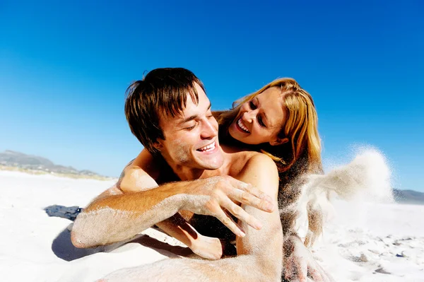 Sandy face couple — Stock Photo, Image