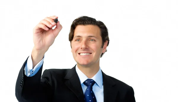 Businessman with marker — Stock Photo, Image