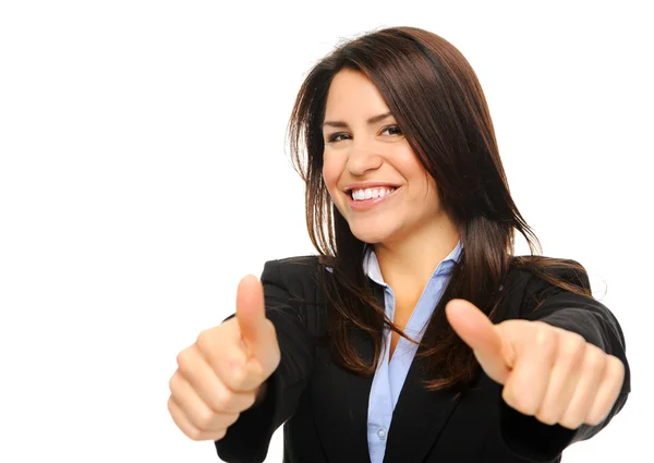 Business woman with thumbs up Royalty Free Stock Photos