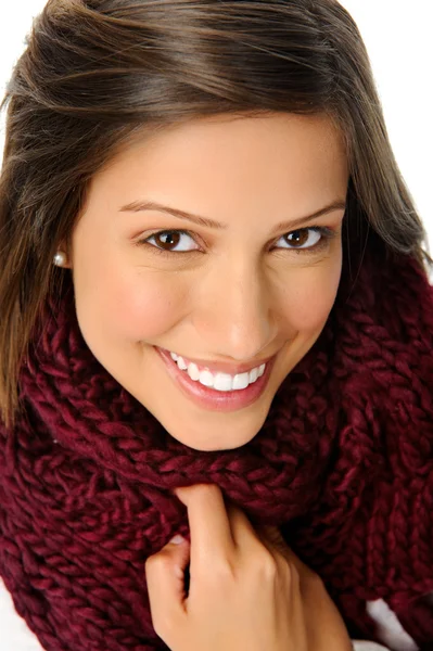 Girl with winter scarf — Stock Photo, Image