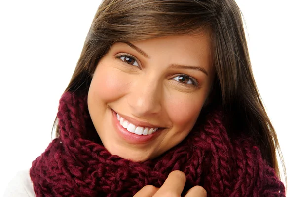 Девушка с зимним шарфом — стоковое фото