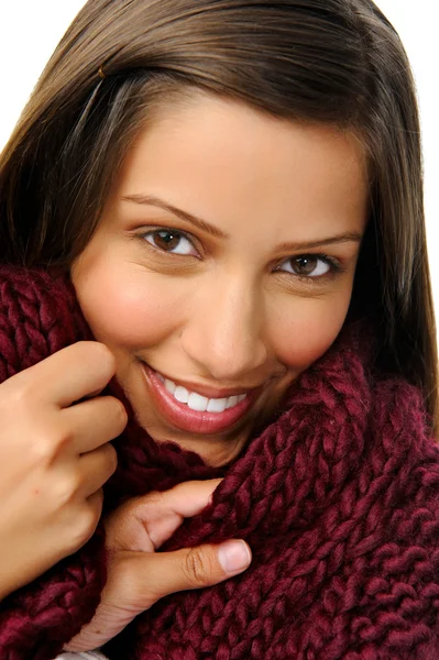 Girl with winter scarf — Stock Photo, Image