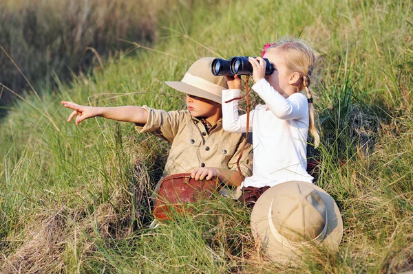 Safari kinderen — Stockfoto