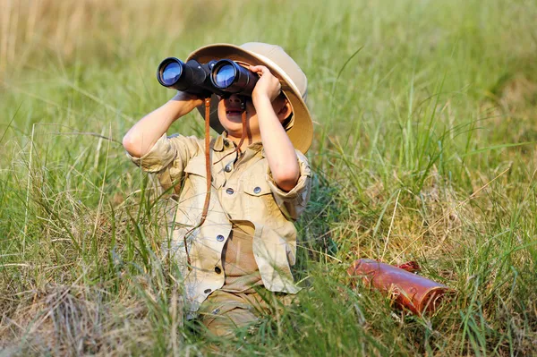 Chico safari — Foto de Stock