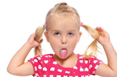 aptal küçük pigtails kız