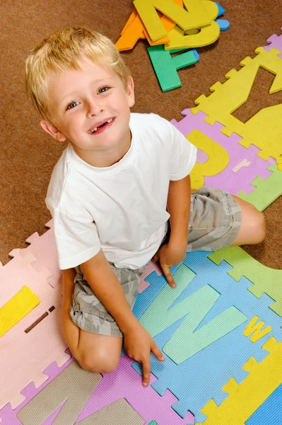 Alphabet student at playschool — Stock Photo, Image