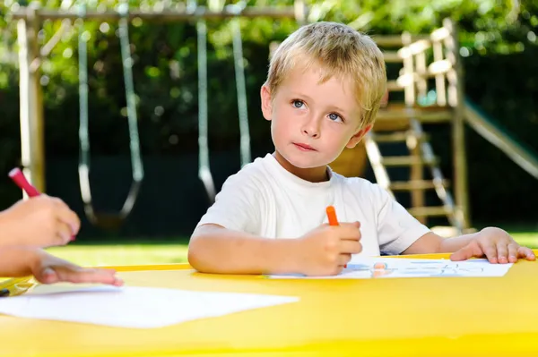 Preschool drawing art class — Stock Photo, Image