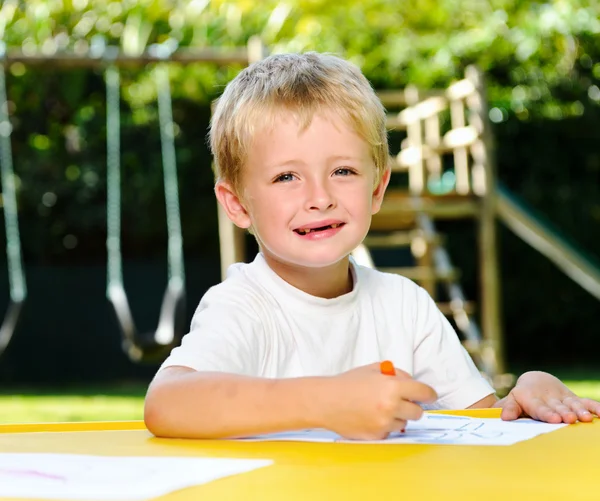 Crayon boy — Stock Photo, Image