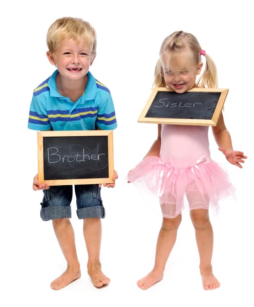 Diversión con el hermano en el estudio — Foto de Stock