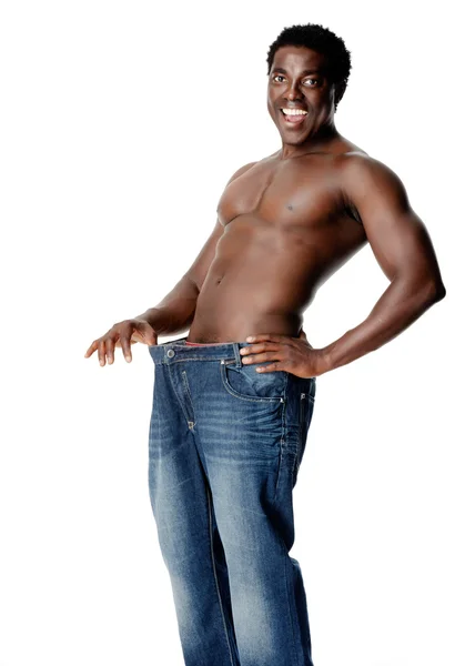 Slim weighloss man — Stock Photo, Image