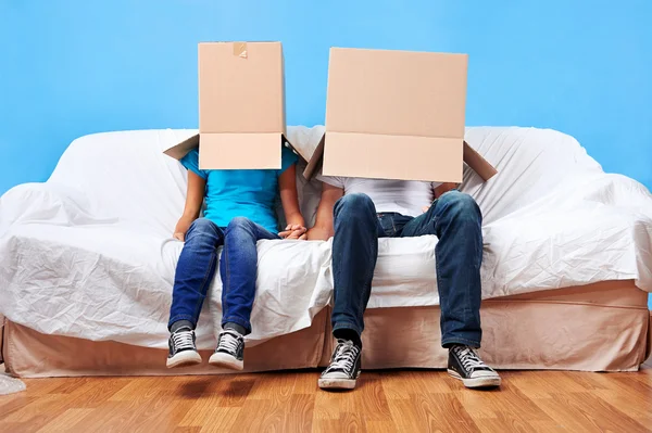 Box face couple — Stock Photo, Image