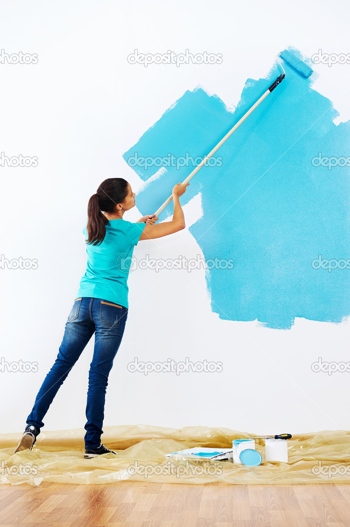 painting wall blue