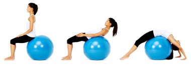 Pilates ball exercise clipart
