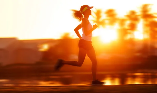 Healthy runner training motion blur — Φωτογραφία Αρχείου