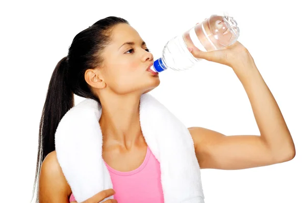 Water bottle woman — Stock Photo, Image