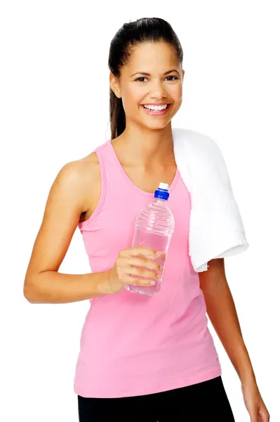 Water bottle woman — Stock Photo, Image