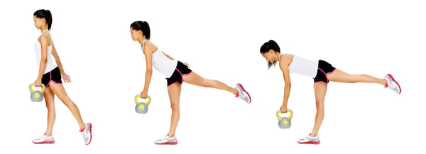 Kettlebell etmek egzersiz — Stok fotoğraf