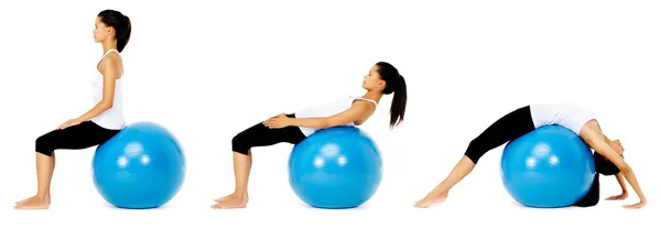 Pilates topu egzersiz — Stok fotoğraf
