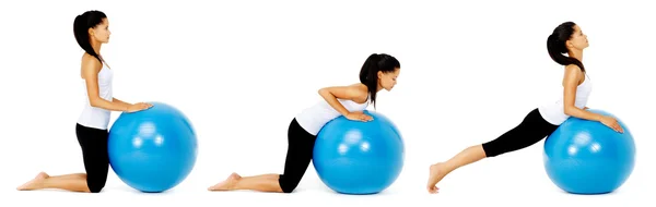 Oefening van Pilates bal — Stockfoto