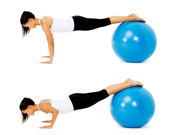 Pilates ball exercise — Stock Photo, Image