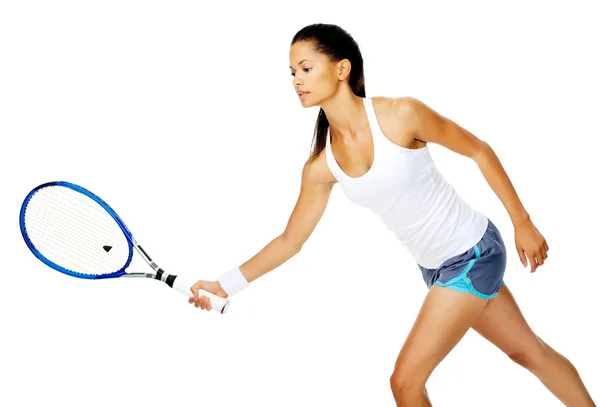 Active tennis woman — Stock Photo, Image