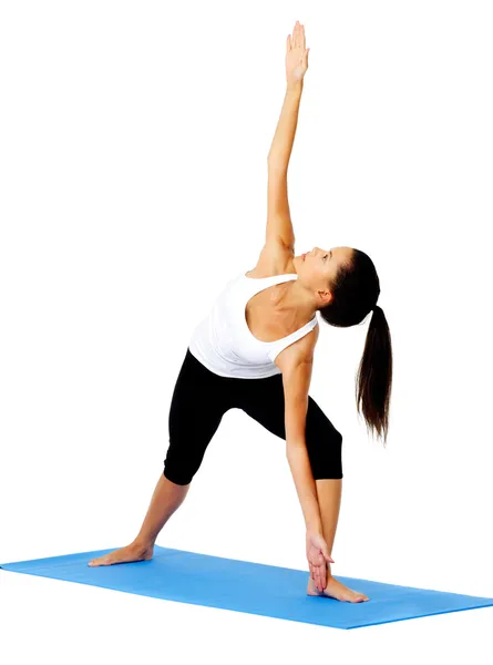 Yoga extended side angle pose — Stock Photo, Image