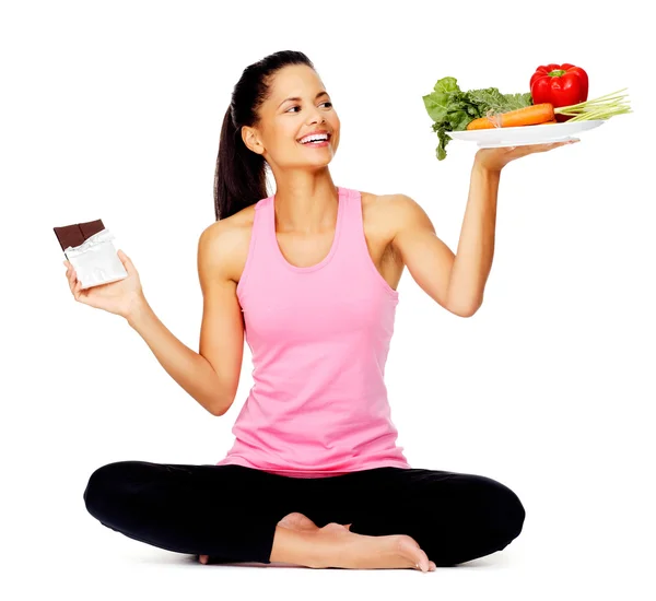 Mujer que come sano — Foto de Stock