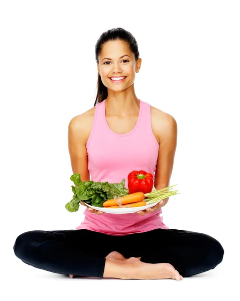 Mujer latina vegetal — Foto de Stock