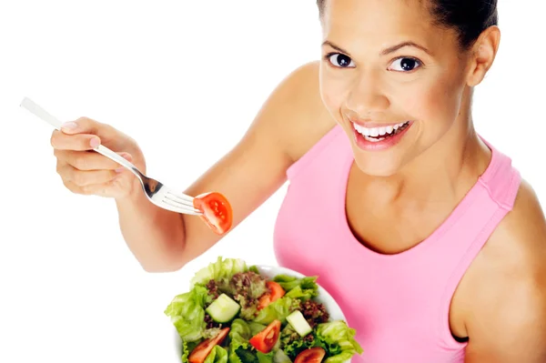 Salad woman happy — Stock Photo, Image