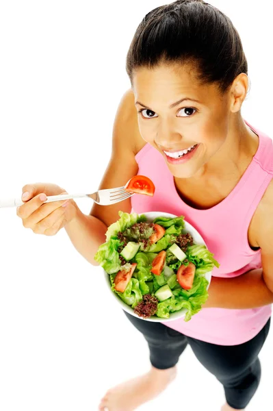 Salad woman happy — Stock Photo, Image