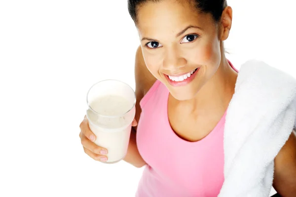 Healthy smoothie woman — Stock Photo, Image