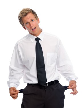 beyaz izole iflas iş adamı