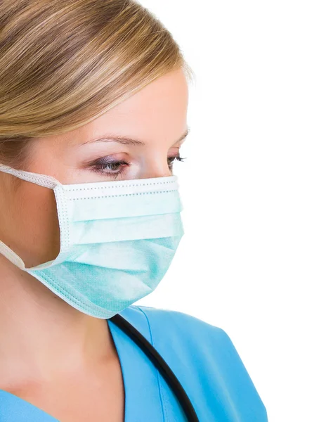 Woman doctor wearing protective face mask — Stock Photo, Image