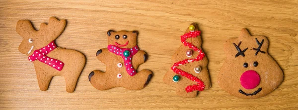 Decorated homemade gingerbread cookies — Stock Photo, Image