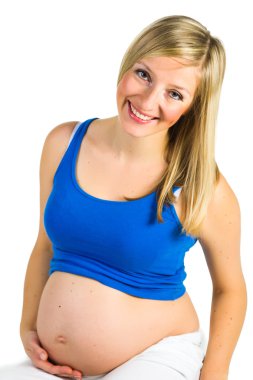 hamile kadın beyazda izole edilmiş