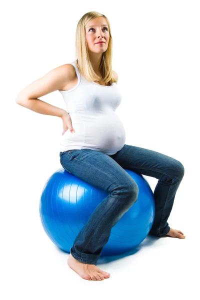 Femme enceinte isolée sur blanc — Photo