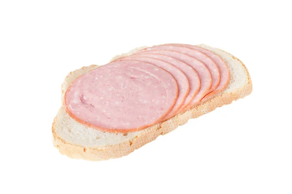 Bread with salami — Stock Photo, Image