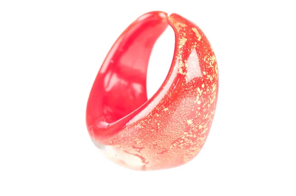 Red glass finger ring — Stock Photo, Image