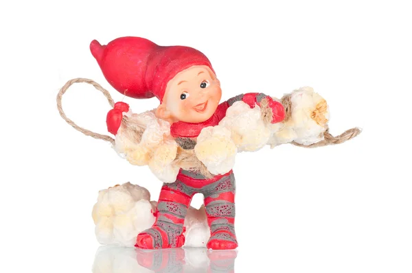 Bebé elfo llevando palomitas Imagen De Stock