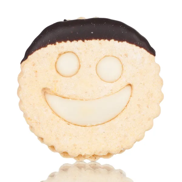 Closeup of a smiley cookie — Stock Photo, Image