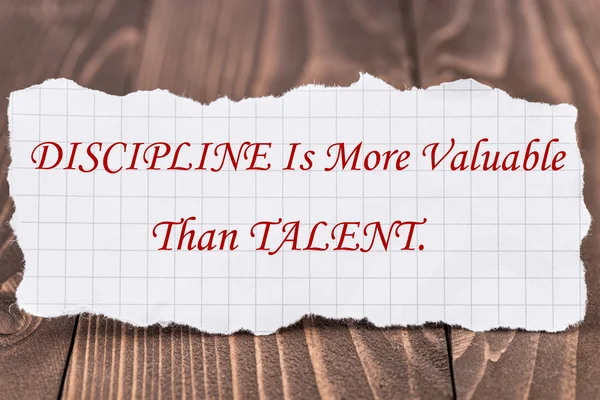 Discipline Is More Valuable Than Talent — Stock Photo, Image