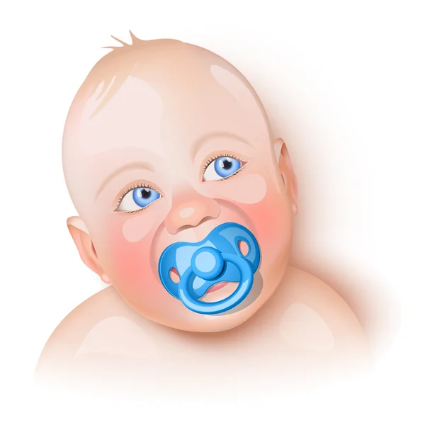 Cute baby with pacifier — Stock Vector