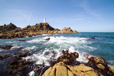 Corbiere lighthouse in Jersey, The Channel Islands clipart