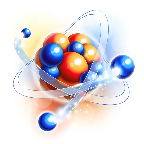 Molekülü, atom ve parçacıklar — Stok Vektör