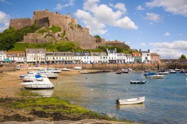 Gorey and Mont Orgueil Castle in Jersey clipart