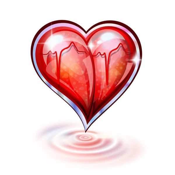 Серце зі скла — стоковий вектор