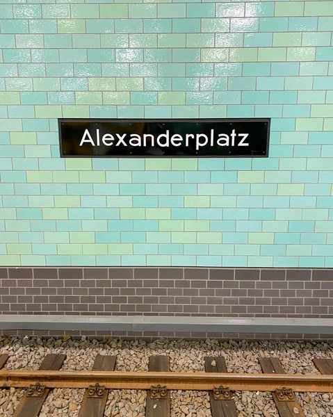 Signs Alexanderplatz Subway Station Berlin Germany — Stockfoto
