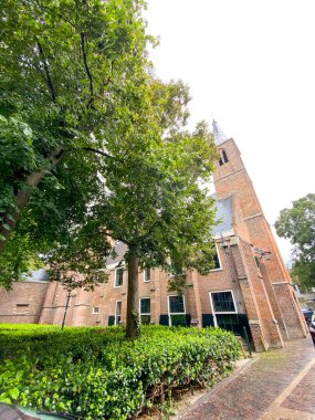 Hollanda, Haarlem 'deki Waalse Kilisesi manzarası