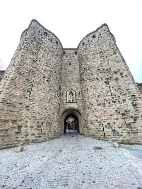 Entrance gate to the Citadel of Carcassonne in the south of France